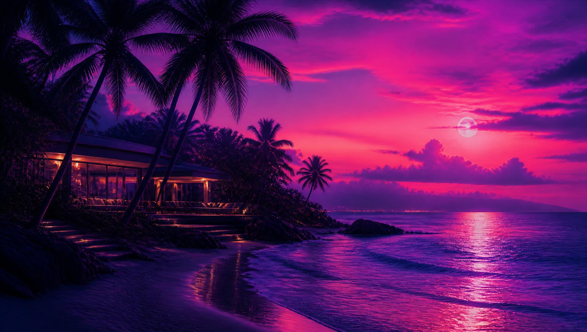 Gimme AI evening beach backdrop